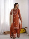 MODERN RAYON COTTON EMBROIDERY THREAD WORK TOP PALAZZO WITH DUPATTA FESTIVE WEAR WHOLESALE PRICE ETHNIC GARMENT (7)
