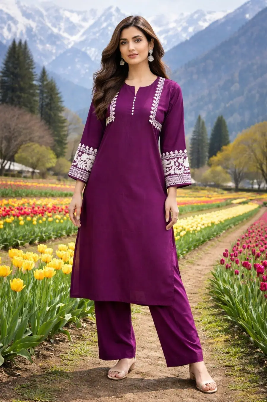 MODERN RAYON EMBROIDERY WORK CO-ORD SET DAILY WEAR WHOLESALE PRICE ETHNIC GARMENT (2)