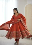 MODERN ROMAN SILK EMBROIDERY SEQUENCE WORK GOWN BOTTOM WITH DUPATTA WEDDING WEAR WHOLESALE PRICE ETHNIC GARMENT (6)