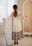 MODERN ROMAN SILK EMBROIDERY SEQUENCE WORK GOWN BOTTOM WITH DUPATTA WEDDING WEAR WHOLESALE PRICE ETHNIC GARMENT (5)