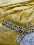 MODERN SATIN SILK PLAIN WITH EMBROIDERY WORK OF JARI DORI WITH REAL MIRROR WORK LACE BORDER SAREE WITH STITCHED BLOUSE PARTY WEAR WHOLESALE PRICE ETHNIC GARMENT (8)