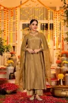 MODERN SHIMMER CHANDERI SILK EMBROIDERY WORK TOP BOTTOM WITH DUPATTA FESTIVE WEAR WHOLESALE PRICE ETHNIC GARMENT (2)