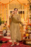MODERN SHIMMER CHANDERI SILK EMBROIDERY WORK TOP BOTTOM WITH DUPATTA FESTIVE WEAR WHOLESALE PRICE ETHNIC GARMENT (2)