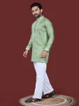 MODERN SILK EMBROIDERY WORK MEN’S KURTA PAYJAMA WEDDING WEAR WHOLESALE PRICE ETHNIC GARMENT (9)