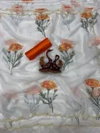 MODERN TABBY SILK FLORAL PRINT WITH BEADS AND CUTDANA HANDWORK SAREE WITH UNSTITCHED BLOUSE PARTY WEAR WHOLESALE PRICE ETHNIC GARMENT (2)