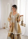 MODERN TWO TONE TISSUE CODING EMBROIDERED & MIRROR WORK LACE WORK TOP PALAZZO WITH BATWA FESTIVE WEAR WHOLESALE PRICE ETHNIC GARMENT (2)