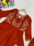 MODERN VICHITRA SILK EMBROIDERY WORK TOP BOTTOM WITH DUPATTA FESTIVE WEAR WHOLESALE PRICE ETHNIC GARMENT (6)