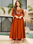 MODERN VICHITRA SILK EMBROIDERY WORK TOP BOTTOM WITH DUPATTA FESTIVE WEAR WHOLESALE PRICE ETHNIC GARMENT (6)