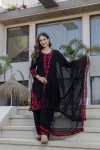 MOST PICKED GEORGETTE EMBROIDERY WORK TOP BOTTOM WITH DUPATTA BLACK
