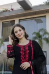 MOST PICKED GEORGETTE EMBROIDERY WORK TOP BOTTOM WITH DUPATTA CASUAL WEAR WHOLESALE PRICE ETHNIC GARMENT (3)