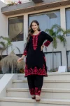 MOST PICKED GEORGETTE EMBROIDERY WORK TOP BOTTOM WITH DUPATTA CASUAL WEAR WHOLESALE PRICE ETHNIC GARMENT (3)