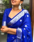 MOST PICKED LICHI SILK JACQUARD WORK SAREE WITH UNSTITCHED BLOUSE FESTIVE WEAR WHOLESALE PRICE ETHNIC GARMENT (3)