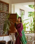 MOST PICKED LICHI SILK JACQUARD WORK SAREE WITH UNSTITCHED BLOUSE FESTIVE WEAR WHOLESALE PRICE ETHNIC GARMENT (2)