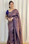 MOST PICKED LICHI SILK JACQUARD WORK SAREE WITH UNSTITCHED BLOUSE FESTIVE WEAR WHOLESALE PRICE ETHNIC GARMENT (4)