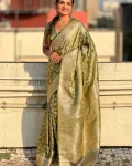 MOST PICKED LICHI SILK JACQUARD WORK SAREE WITH UNSTITCHED BLOUSE WEDDING WEAR WHOLESALE PRICE ETHNIC GARMENT (28)