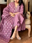 NEW ARRIVAL CHANDERI EMBROIDERY WORK TOP BOTTOM WITH DUPATTA FESTIVE WEAR WHOLESALE PRICE ETHNIC GARMENT (2)