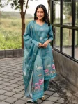 NEW ARRIVAL COTTON DIGITAL PRINT WORK TOP BOTTOM WITH DUPATTA TEAL