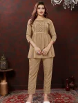 NEW ARRIVAL COTTON HANDWORK CO-ORD SET CHIKU