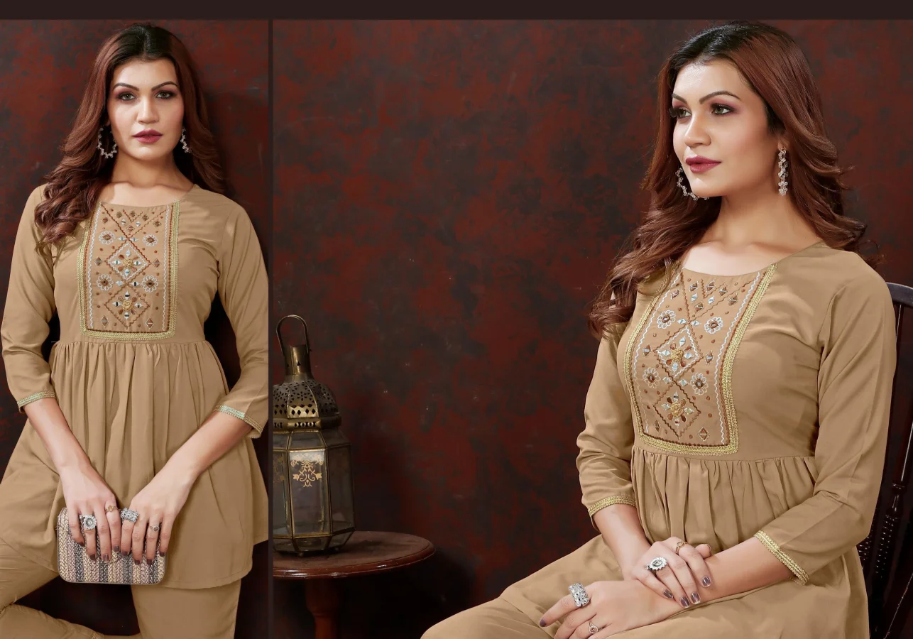 NEW ARRIVAL COTTON HANDWORK CO-ORD SET FESTIVE WEAR WHOLESALE PRICE ETHNIC GARMENT (9)