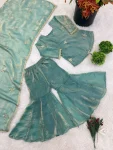 NEW ARRIVAL FENDY SILK EMBROIDERY SEQUENCE WORK MOTHER DAUGHTER SET FESTIVE WEAR WHOLESALE PRICE ETHNIC GARMENT