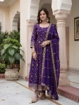 NEW ARRIVAL FENDY SILK EMBROIDERY SEQUENCE ZARI WORK GOWN BOTTOM WITH DUPATTA FESTIVE WEAR WHOLESALE PRICE ETHNIC GARMENT (19)