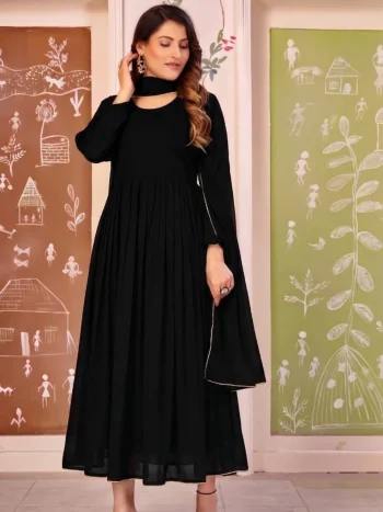 NEW ARRIVAL GEORGETTE PLAIN TOP WITH DUPATTA BLACK