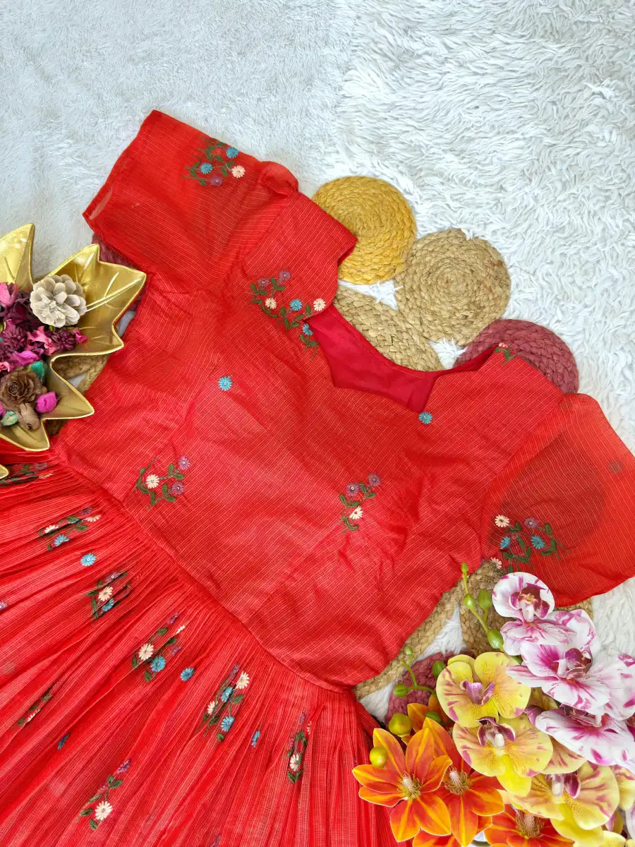 NEW ARRIVAL KOTA CHECKS EMBROIDERED WORK ONE PIECE DRESS DAILY WEAR WHOLESALE PRICE ETHNIC GARMENT (12)