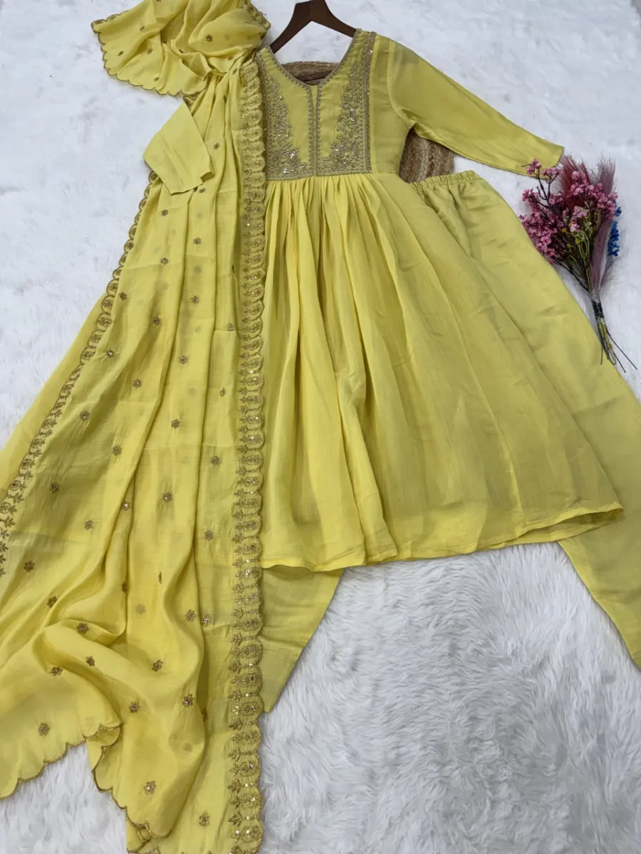 NEW ARRIVAL MUL CHANDERI BEADS EMBROIDERY WORK TOP BOTTOM WITH DUPATTA FESTIVE WEAR WHOLESALE PRICE ETHNIC GARMENT (16)