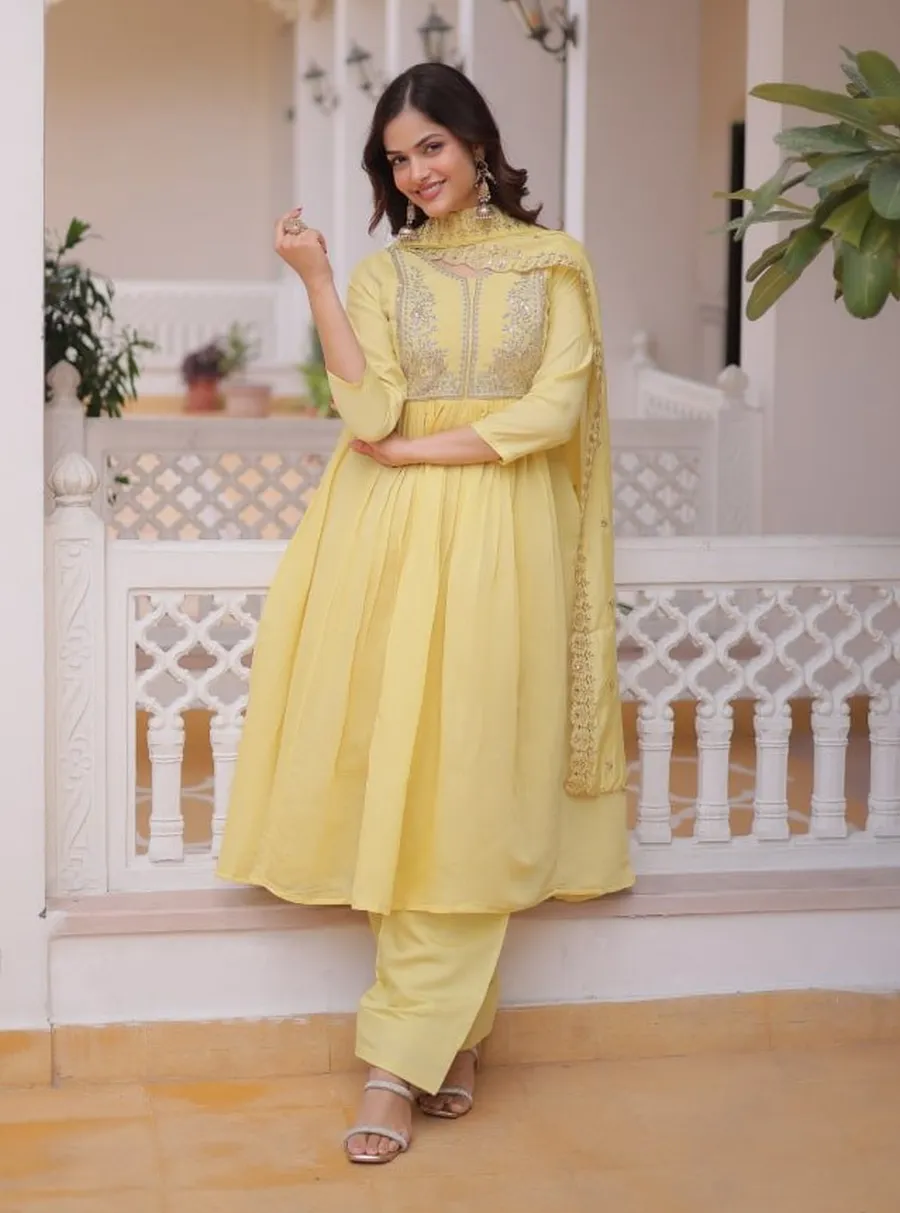 NEW ARRIVAL MUL CHANDERI BEADS EMBROIDERY WORK TOP BOTTOM WITH DUPATTA FESTIVE WEAR WHOLESALE PRICE ETHNIC GARMENT (21)