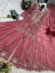 NEW ARRIVAL NATURAL CREPE EMBROIDERY AND SEQUENCE WORK TOP PALAZZO WITH DUPATTA WEDDING WEAR WHOLESALE PRICE ETHNIC GARMENT (2)