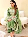 NEW ARRIVAL ORGANZA SILK EMBROIDERY WORK TOP PALAZZO WITH DUPATTA FESTIVE WEAR WHOLESALE PRICE ETHNIC GARMENT (4)