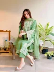 NEW ARRIVAL ORGANZA SILK EMBROIDERY WORK TOP PALAZZO WITH DUPATTA FESTIVE WEAR WHOLESALE PRICE ETHNIC GARMENT (4)