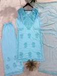 NEW ARRIVAL RAYON EMBROIDERY WORK TOP PALAZZO WITH DUPATTA DAILY WEAR WHOLESALE PRICE ETHNIC GARMENT (3)
