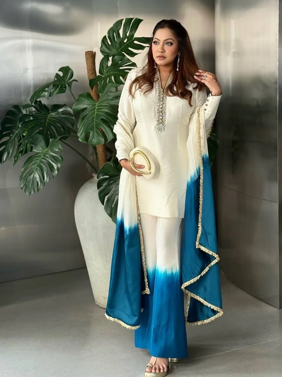 NEW ARRIVAL ROMAN GLASS EMBROIDERY CODING-DORI WITH REAL MIRROR HAND WORK TOP PALAZZO WITH DUPATTA PARTY WEAR WHOLESALE PRICE ETHNIC GARMENT (5)