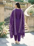 ODERN MUSLIN POSITION HAND PRINTED WORK TOP BOTTOM WITH DUPATTA DAILY WEAR WHOLESALE PRICE ETHNIC GARMENT (2)