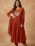RICH LOOK CAMBRIC COTTON EMBROIDERY WORK TOP BOTTOM WITH DUPATTA FESTIVE WEAR WHOLESALE PRICE ETHNIC GARMENT (2)
