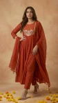 RICH LOOK CAMBRIC COTTON EMBROIDERY WORK TOP BOTTOM WITH DUPATTA FESTIVE WEAR WHOLESALE PRICE ETHNIC GARMENT (2)