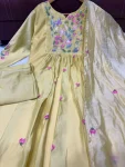 RICH LOOK CHANDERI SILK EMBROIDERY WORK TOP BOTTOM WITH DUPATTA FESTIVE WEAR WHOLESALE PRICE ETHNIC GARMENT (7)