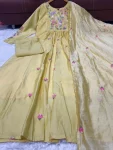 RICH LOOK CHANDERI SILK EMBROIDERY WORK TOP BOTTOM WITH DUPATTA FESTIVE WEAR WHOLESALE PRICE ETHNIC GARMENT (7)