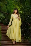 RICH LOOK CHANDERI SILK EMBROIDERY WORK TOP BOTTOM WITH DUPATTA FESTIVE WEAR WHOLESALE PRICE ETHNIC GARMENT (7)