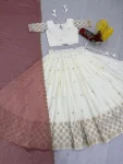 RICH LOOK CHINON EMBROIDERY PIPE VAL AND SEQUENCE WORK LEHENGA CHOLI WITH DUPATTA WEDDING WEAR WHOLESALE PRICE ETHNIC GARMENT (8)