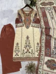 RICH LOOK CHINON PRINTED WORK TOP BOTTOM DUPATTA FESTIVE WEAR WHOLESALE PRICE ETHNIC GARMENT (3)