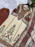 RICH LOOK CHINON PRINTED WORK TOP BOTTOM DUPATTA FESTIVE WEAR WHOLESALE PRICE ETHNIC GARMENT (3)
