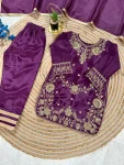 RICH LOOK CHINON SILK EMBROIDERY SEQUENCE WORK KID’S TOP BOTTOM WITH DUPATTA FESTIVE WEAR WHOLESALE PRICE ETHNIC GARMENT (1)