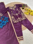 RICH LOOK CHINON SILK EMBROIDERY SEQUENCE WORK KID’S TOP BOTTOM WITH DUPATTA FESTIVE WEAR WHOLESALE PRICE ETHNIC GARMENT (1)