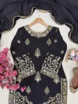 RICH LOOK CHINON SILK SEQUENCE & ZARI EMBROIDERY WORK TOP SHARARA WITH DUPATTA FESTIVE WEAR WHOLESALE PRICE ETHNIC GARMENT (5)