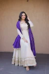 RICH LOOK COSMOS REAL MIRROR WITH ZARI EMBROIDERY LACE WORK GOWN WITH DUPATTA FESTIVE WEAR WHOLESALE PRICE ETHNIC GARMENT (19)