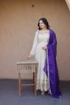 RICH LOOK COSMOS REAL MIRROR WITH ZARI EMBROIDERY LACE WORK GOWN WITH DUPATTA FESTIVE WEAR WHOLESALE PRICE ETHNIC GARMENT (19)