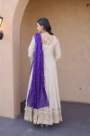 RICH LOOK COSMOS REAL MIRROR WITH ZARI EMBROIDERY LACE WORK GOWN WITH DUPATTA FESTIVE WEAR WHOLESALE PRICE ETHNIC GARMENT (19)