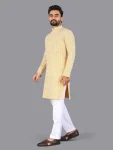 RICH LOOK COTTON CHIKANKARI EMBROIDERY WORK MEN’S KURTA PAYJAMA FESTIVE WEAR WHOLESALE PRICE ETHNIC GARMENT (15)